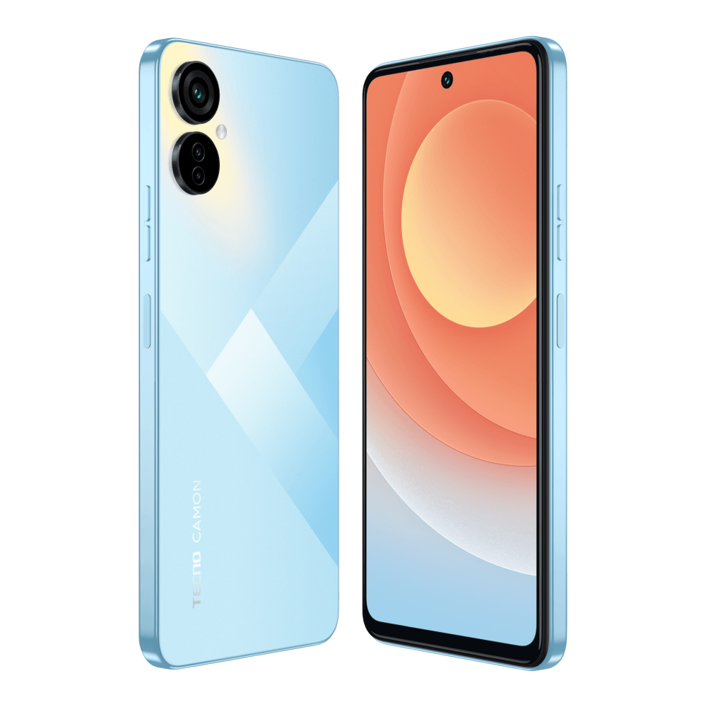 CH6i CAMON 19 Neo 6+128 Ice Mirror Blue, 6.78" Asahi Glass, 20:9, 2460 x 1080 Mpix, 2.05GHz x2 + 2.0GHz x6 , 8 Core, 6GB RAM,128GB, up to 256GB flash, 48Мп+AF+2Мп+QVGA/32Мп, 2Sim, LTE, 4G, BT v5.0, WiFi, GPS/AGPS, Type-C, 4900mAh, Android 12, 195g, 169 мм